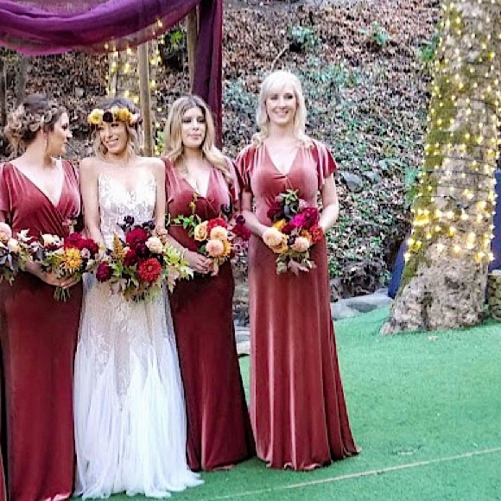 Jenny Yoo Velvet Backless Dress